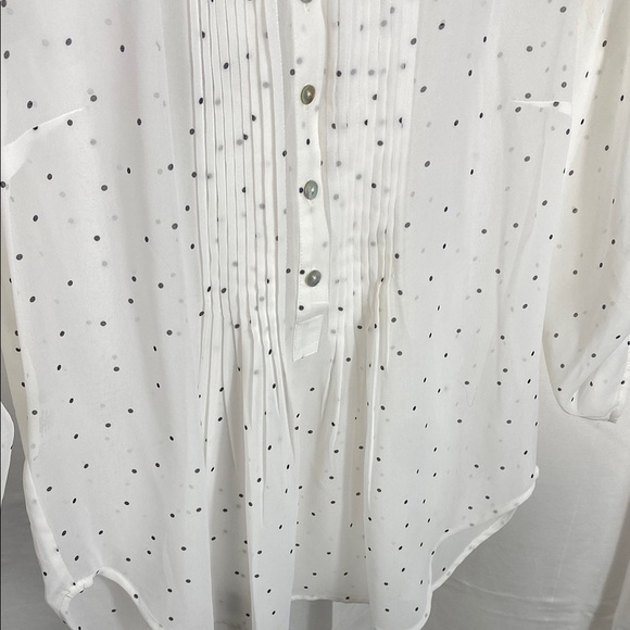 Daniel Rainn Cream 3/4 Sleeve Mandarin Collar Blouse - Picture 5 of 7